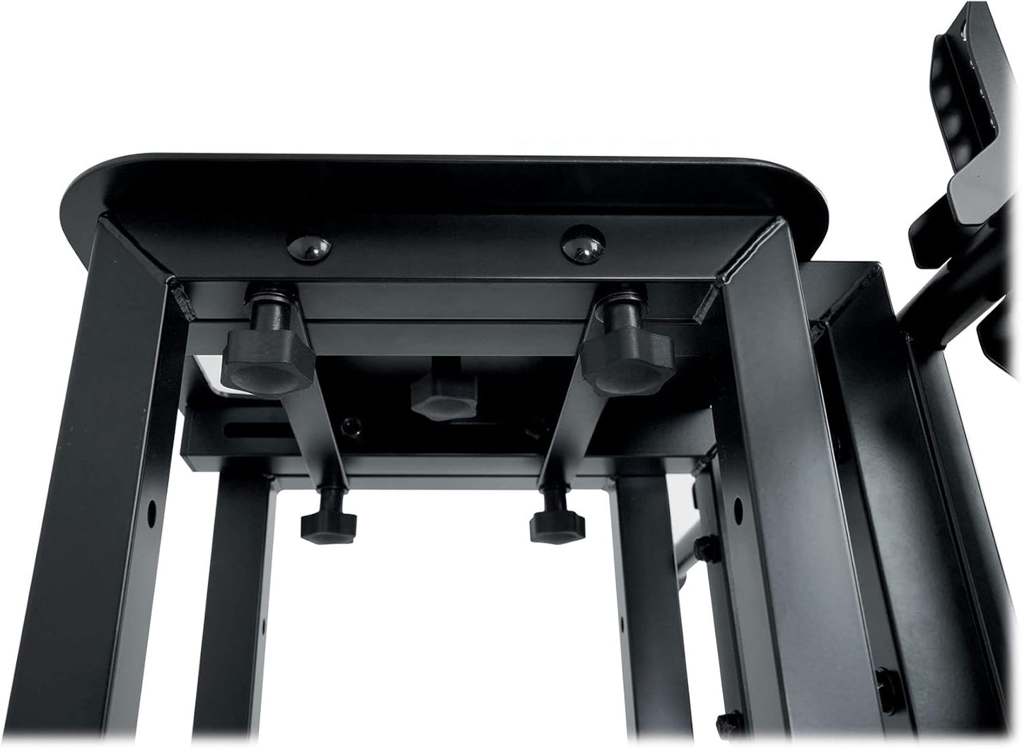 Rockville RTP33-TV Black Totem DJ Speaker/Lighting Stand, Detachable TV Mount, Adjustable Height, Stable Base, for DJs and Event Professionals