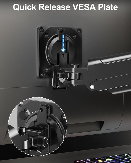 Single Monitor Mount Arm, Fits 13-32 Inch, Holds 4.4-22lbs, Full Motion, VESA 75x75/100x100, Desk Mount Freelift Pro