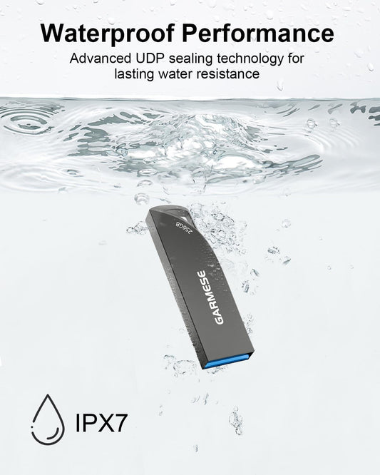 256GB USB Flash Drive, Metal USB 3.0 Memory Stick Waterproof Slim Thumb Drive Portable USB Drive with Keychain Hole Stylish Jump Drive for Computer/Laptop/Car/Smart TV