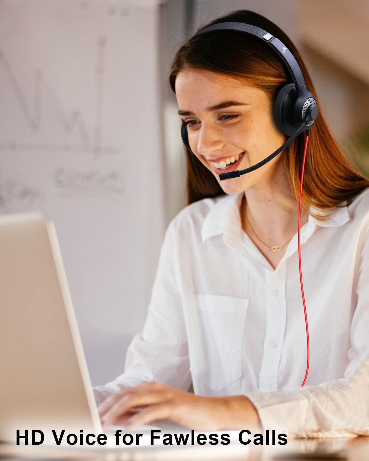 USB Headset with Mic for PC, On-Ear Computer Laptop Headphones with Noise Cancelling Microphone Control for Home Office Online Class Skype Zoom (3.5mm, Black)