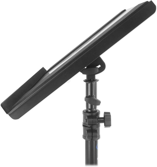 Rockville RLS68 Dual-Tray Laptop/Tablet Stand, Adjustable Height, Foldable, Portable, for DJs and Presenters