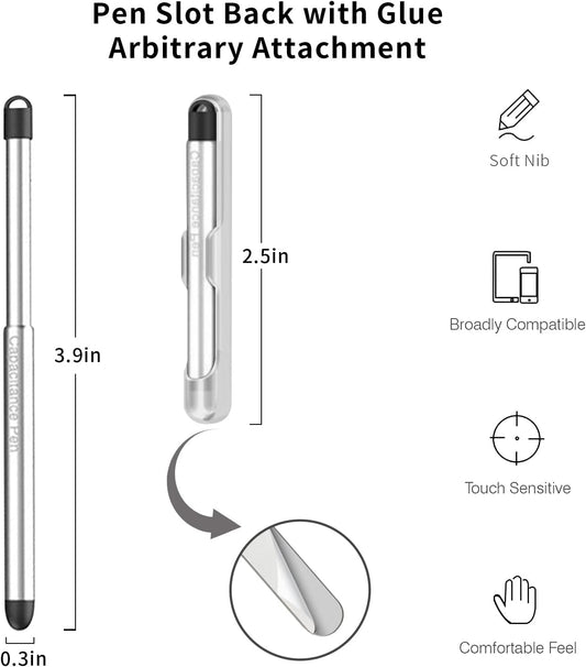 Stylus Pens with Pen Slot for Touch Screens, High Precision Capacitive Universal Stylus for iPad iPhone Tablets Samsung Galaxy All Touch Screen Devices (Transparency)