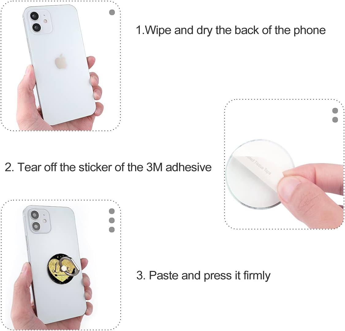 Bonoma Phone Ring Holder, 3 Pack Universal Finger Ring Stand Grip Kickstand Ring for All Smartphones (Love)