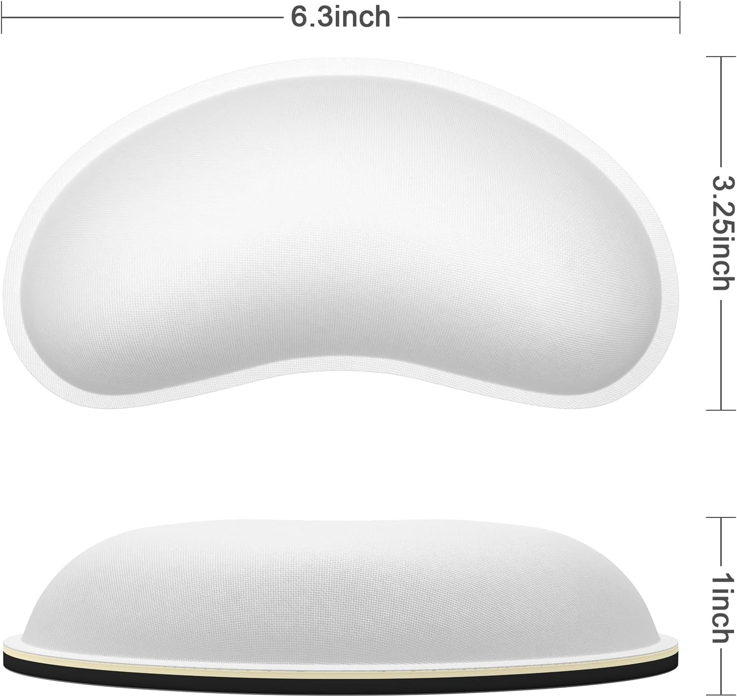 Dapesuom Mouse Wrist Rest, Ergonomic Memory Foam Mouse Wrist for Computer Desk Mats Support, Hand Rest Pad Cushion for Gaming, Office, Laptop, Men, Women, Pain Relief & Easy Typing, Ivory White