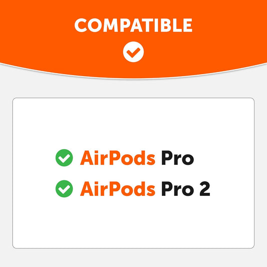 WC TipZ - Upgraded Memory Foam Ear Tips for Airpods Pro Made by Wicked Cushions | Improved Comfort, Tighter Seal, Better Foam Rebound Time | Fits Perfectly in Charging Case | Wicked Orange