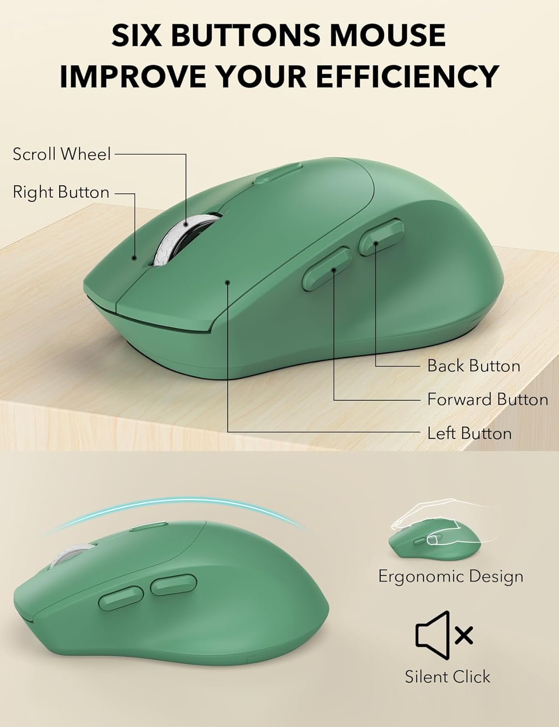 Wireless Keyboard and Mouse Combo - Full-Sized Ergonomic Keyboards with Wrist Rest, Phone Holder, Sleep Mode, Silent 2.4GHz Cordless Combo for Computer, Laptop, PC, Mac, Windows -Trueque