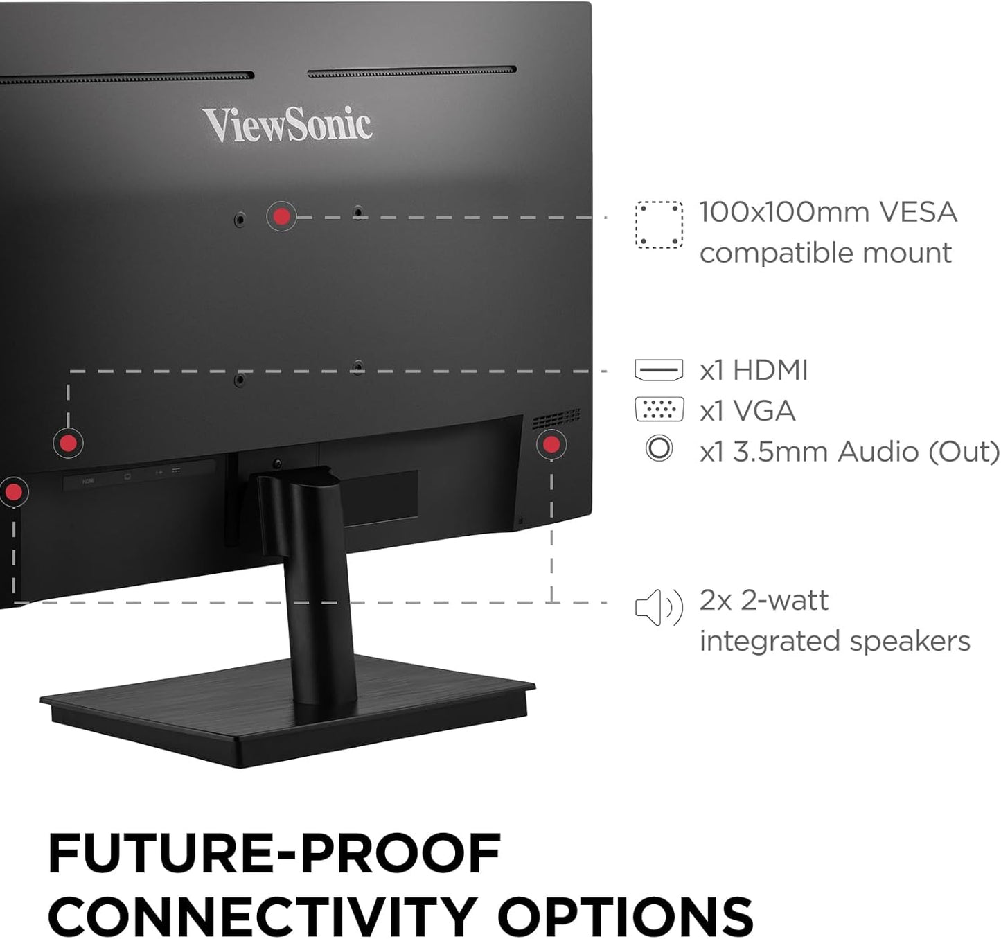 ViewSonic VA2709M 27 Inch IPS Full HD 1080p Monitor with 100Hz, Thin Bezels, Eye Care, HDMI, VGA Inputs for Home and Office
