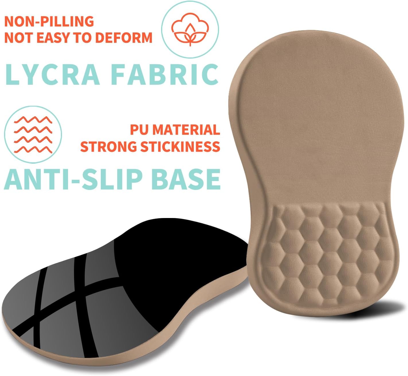 Ergonomic Mouse Pad Wrist Support with Memory Foam Massage Bulge, Carpal Tunnel Pain Relief Mousepad Wrist Rest for Mouse(12x8 inch, Sand Color)