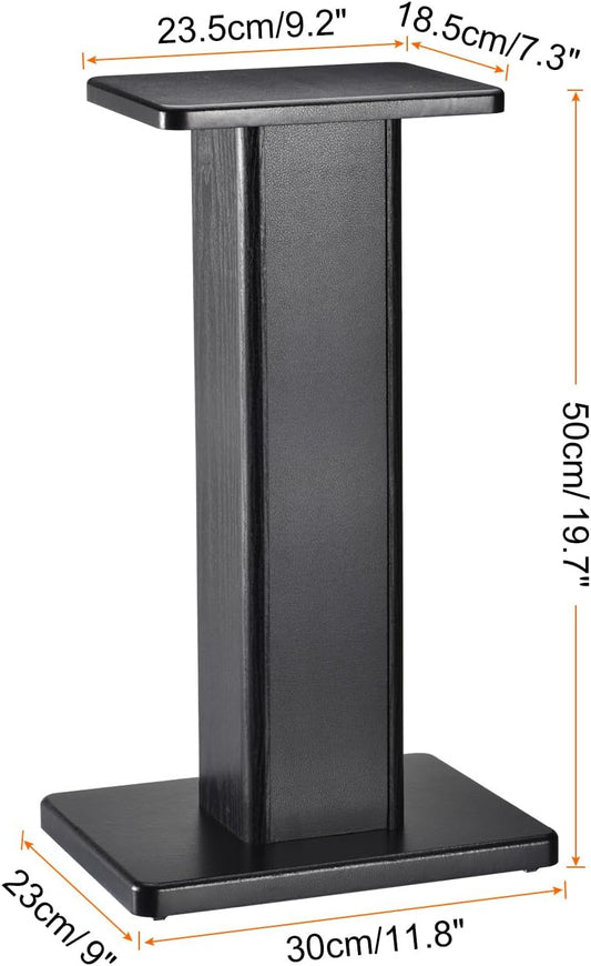 MECCANIXITY Wood Speaker Stands, 2 Pack 19.7 Inch (50cm) Universal Speaker Stand Hollowed Bases Enhanced Audio Listening for Home Theaters Cinema