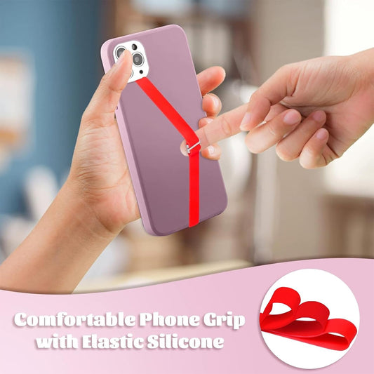 Silicone Phone Strap Holder for Hand, 3pcs Grips for Case with Clip of Phone Finger Grip Strap as Loop Holder for iPhone 15/15 Pro, Android(230, 3 Red)