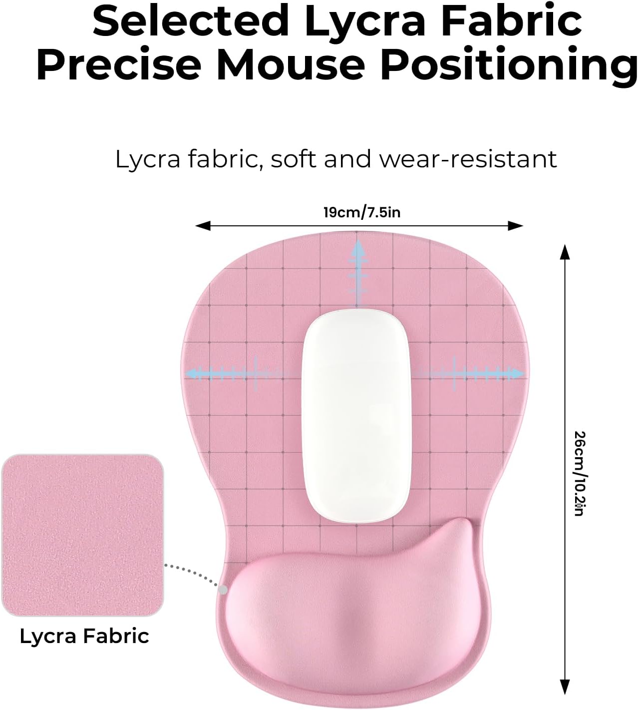 EooCoo Ergonomic Mouse Pad with Gel Wrist Rest Support Middle Concave Design, Relieve Wrist Pain Mousepad, Non-Slip Base for Laptop, Computer, Office Desk Accessories for Women, Carpal Tunnel Syndrome