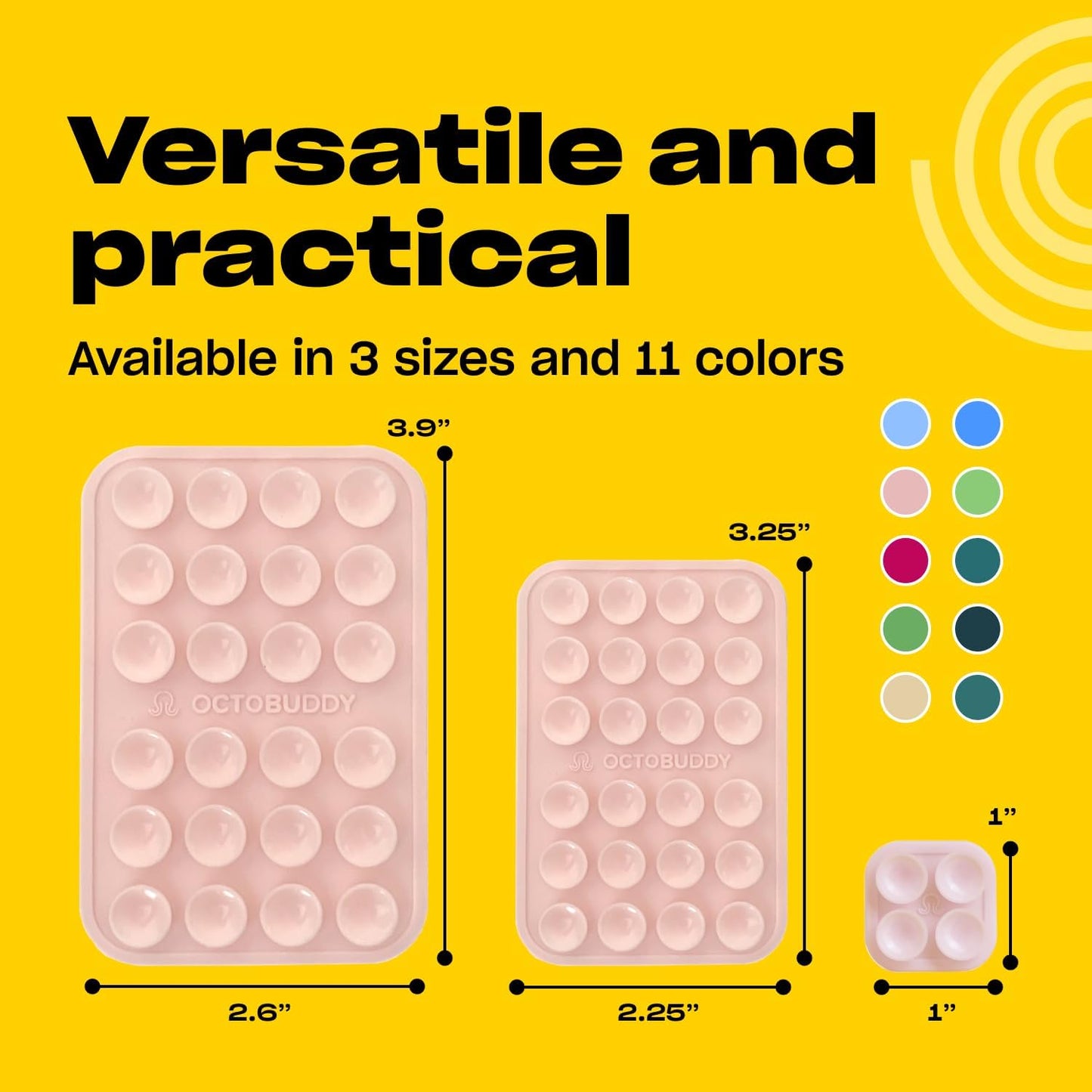 Classic - Silicone Suction Phone Case Adhesive Mount - Hands-Free, Strong Grip Holder for Selfies and Videos - iPhone and Android Compatible - 2.25″ x 3.25″, Chalk Pink