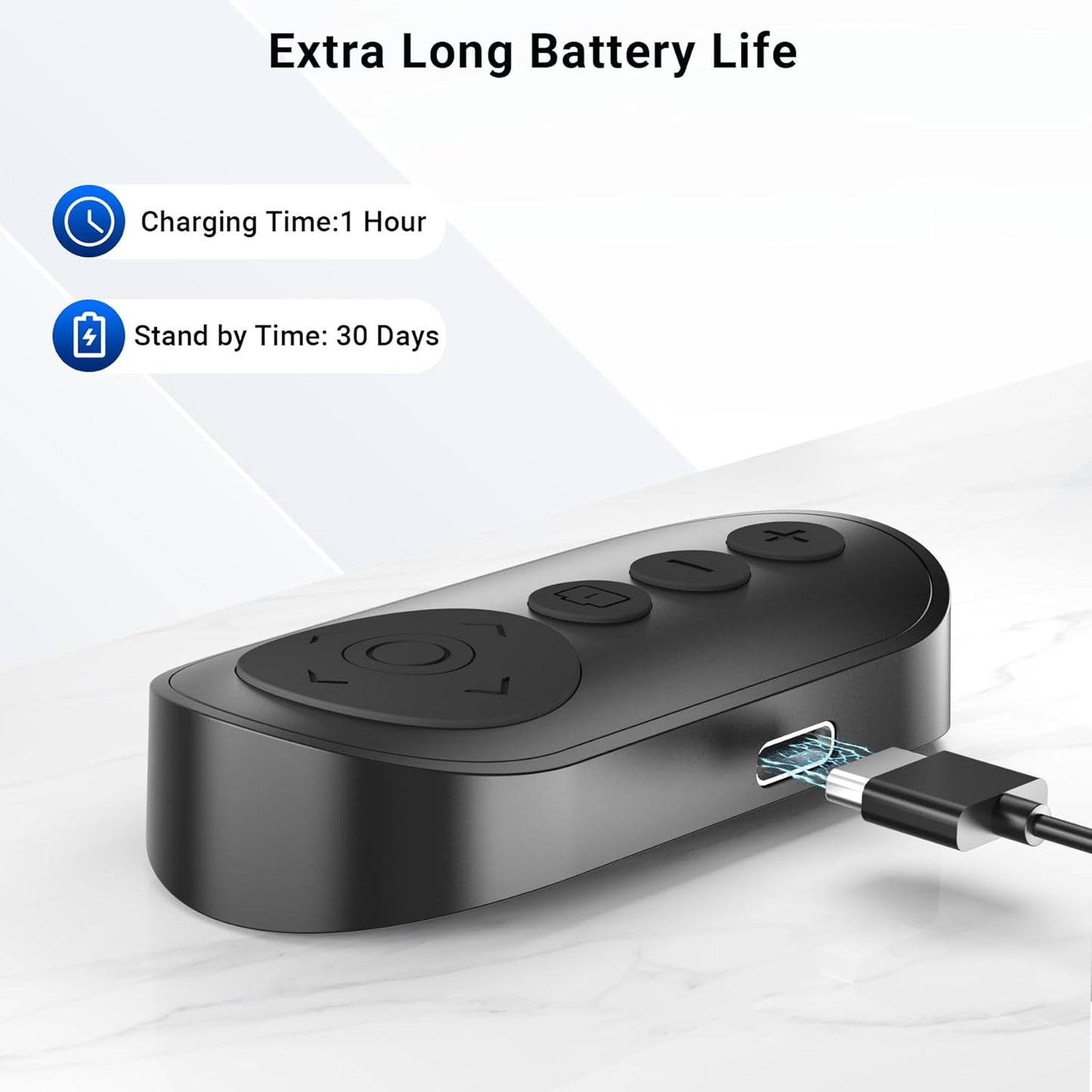 Wireless Camera Remote Control with Zoom for iPhone & Android, Versatile Shutter with Front/Rear Camera Switch for Photo & Video, Smartphone Remote Clicker for TikTok