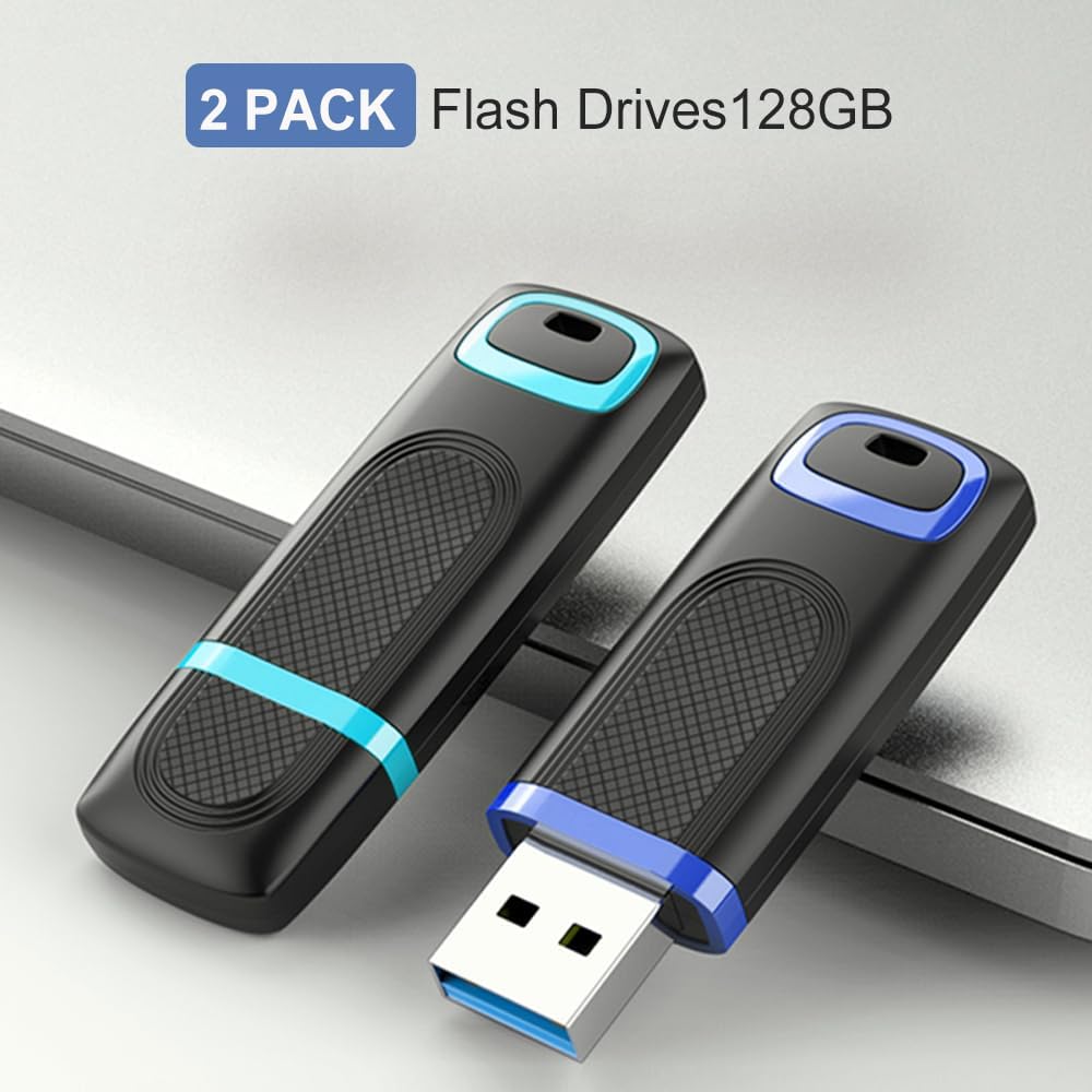 TOPESEL Flash Drive 128GB USB 3.0 Thumb Drive USB Stick Memory Stick USB Flash Drives Pen Drive Thumb Drives 2 Pack