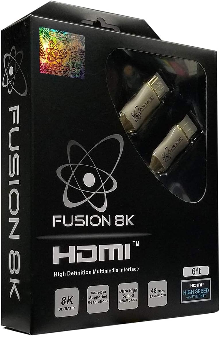 HDMI 2.1 Certified Cable Supports 10K 8K @60Hz and 4K @120Hz Compatible with All TVs, BluRay, Xbox Series X, PS5 (6 Feet)