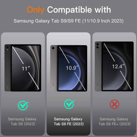 Galaxy Tab S9 FE Case with Keyboard 5G 10.9 Inch 2023, Keyboard for Galaxy Tablet S9 11 Inch 2023, Detachable Bluetooth Keyboard with Pen Holder for Samsung Tab S9 11''/S9 FE 10.9'', Black