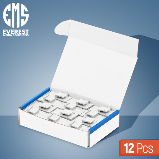 Everest RJ45 CAT6 Keystone Coupler in White (12-Pack) - RJ45 Coupler - Cat6 Keystone Jacks