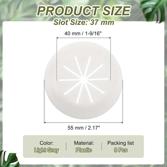 PATIKIL Desk Grommet 1-9/16", 8 Pcs Round Cable Grommet Cord Hole Cover with Adhesive Tape Flexible Table Wire Organizer for Office Home Table Countertop, Light Gray