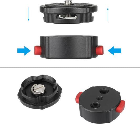 CAMVATE Quick Release Tripod Head Base Mount with 1/4"-20 Thread Screw Connector-3020