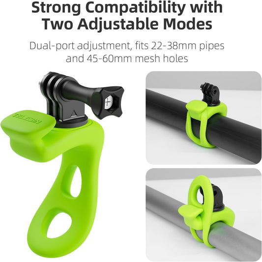 TELESIN Camera 360 Strap Mount Flexible Wrap Band Bike Motorcycle Handlebar Tube Roll Bar Stick Pole Ski Holder Accessories for GoPro Hero 13 12 11 10 Insta360 X5 DJI Osmo Nano Action 5 Pocket 3 AKASO