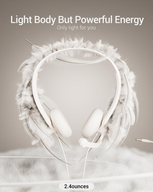 USB Headset with Microphone for PC - Wired Computer Headphones with Noise Cancelling Microphone for Home Office Online Class Skype Zoom Meetings