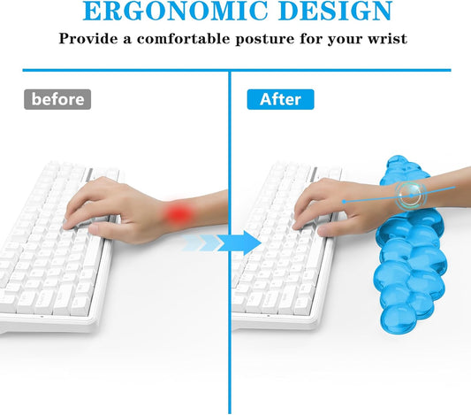 Gel Cloud Keyboard Wrist Rest, Cute Wrist Support and Arm Support Keyboard Rest for Keyboard Typing Pain Relief,Suitable for Office/Computer/Laptop/Gaming(Keyboard Wrist Rest Blue)