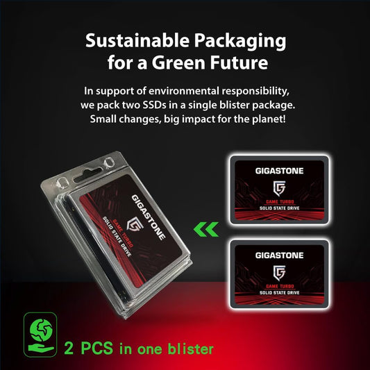 GIGASTONE SATA SSD 128GB (10-Pack) 2.5 inch SSD 520MB/s Upgrade Laptop PC Memory and Storage PS4 HDD Replacement 2.5" Internal Solid State Hard Drives SATA III SLC Cache 3D NAND Game Turbo Performance