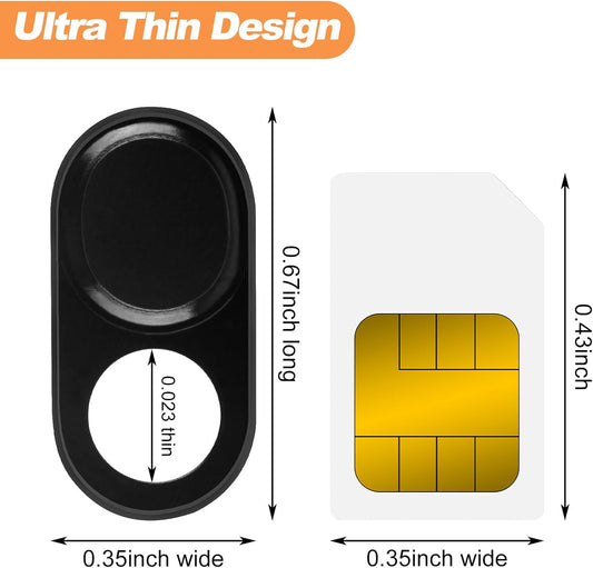 6 Pack Laptop Camera Cover Slide, 0.023 Inch Ultra-Thin Webcam Cover, Phone Camera Cover Fits Most Laptop, Desktop, PC, Tablet, Smartphone(Black and Silver)