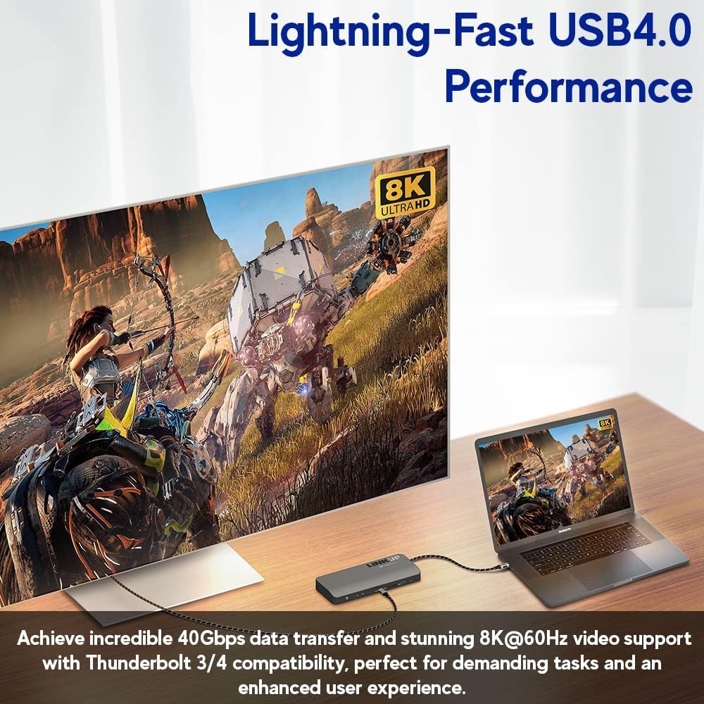LINKUP USB 4.0 USB C to USB C Cable | Thunderbolt 4/3 Compatible | Type C Charger for MacBook and iPhone | 240W Fast Charging | 40Gbps Data Transfer | 8K@60Hz Display Cord | Use with all USB C devices