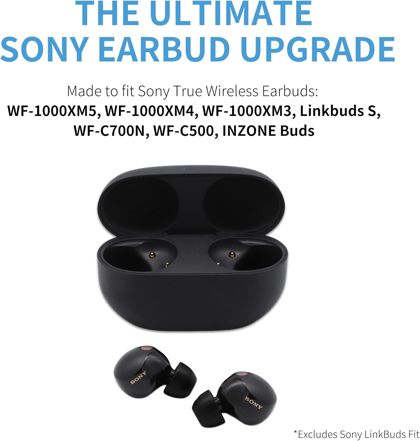 Comply TrueGrip | Premium Memory Foam Replacement Earbud Tips for Sony True Wireless Earbuds | Enhanced Comfort, Secure Fit, Superior Noise Isolation, Cleaning Tool | Black, Medium (3 Pairs)