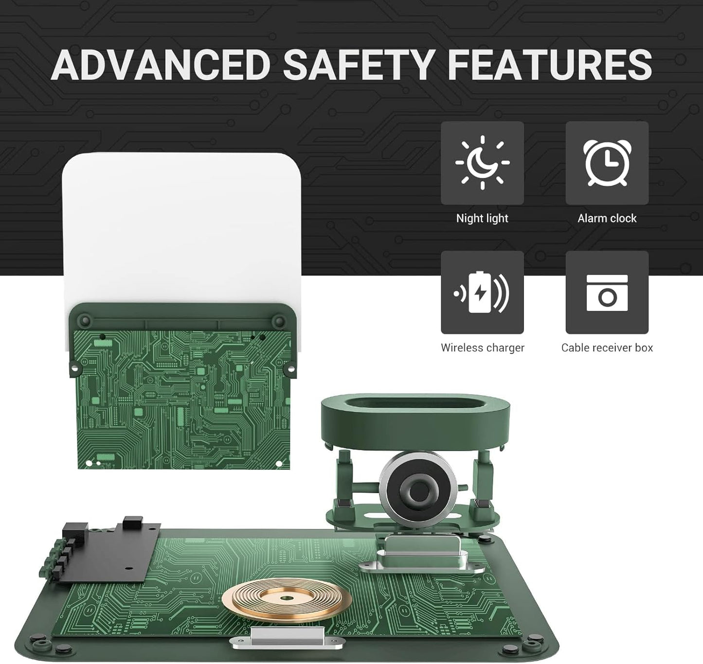 Wireless Charging Station, iPhone 3 in 1 Fast 15W Wireless Charger with Alarm Clock and Night Light, Charging Dock for iPhone 12/13/14/15/16 Pro/Pro Max, Samsung, AirPods