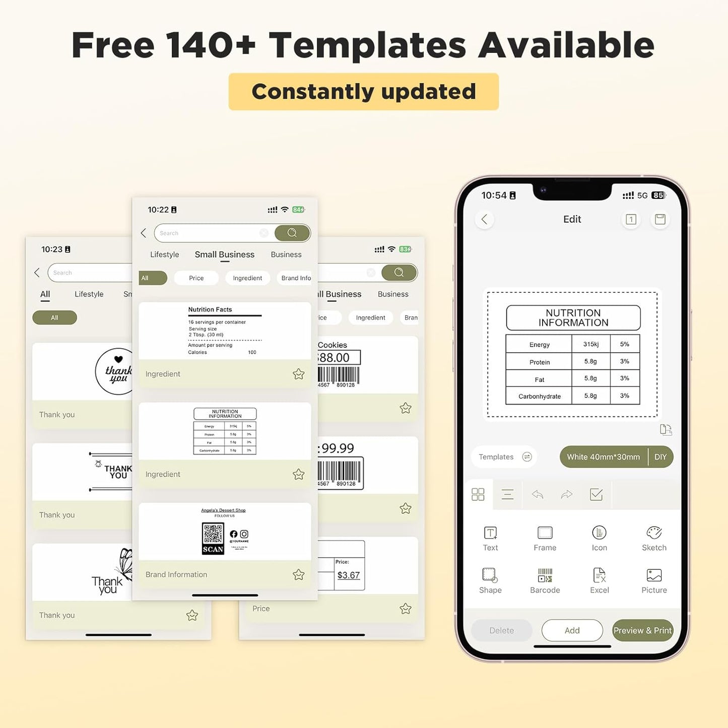 SUPVAN T50M Pro Bluetooth Label Maker Machine with 3 Tapes, Wide Waterproof Label, Versatile App with 40 Fonts and 650+ Icons, Inkless Labeler for Home, Kitchen, School, Office Organization, Black