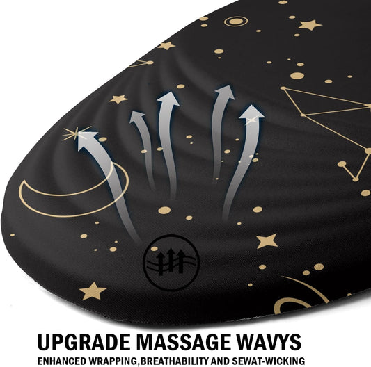 Ergonomic Mouse Pad with Wrist Rest Support,Mousepad Relief Carpal Tunnel Pain, Entire Memory Foam Mouse Pad with Non-Slip PU Base, Wireless Mouse Pad, Lovely Starry Sky