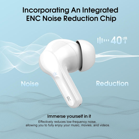 Wireless Earbuds, Bluetooth 5.4 Headphones HiFi Stereo, Bluetooth Earbuds with ENC Noise Cancelling Mic, IP7 Waterproof in Ear Earphones, 48H, LED Display Ear buds for Pad Workout Sports, White Purple