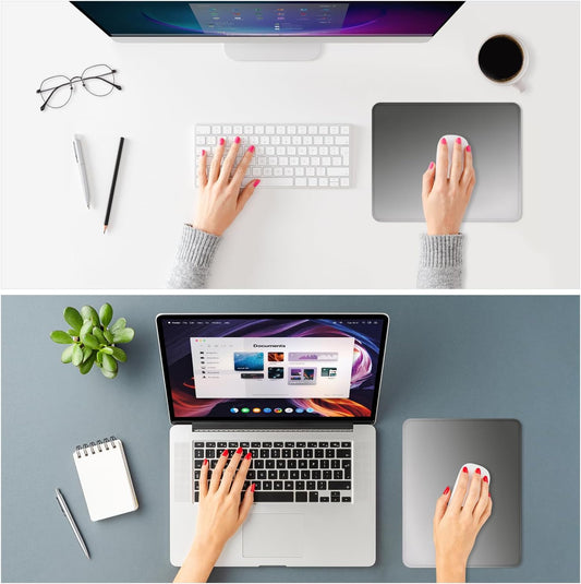 ITNRSIIET Mouse Pad Non-Slip Rubber Base Smooth Surface Stitched Edges Waterproof Durable Compatible with All Mice for Office & Gaming, Desk Accessory, 10.2x8.3x0.12 inch, Ash Gradient