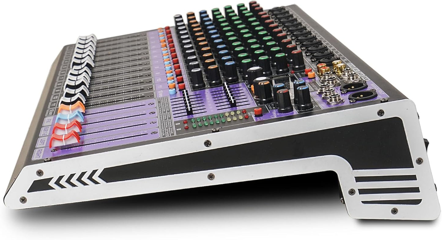 Sound Town 12-Channel Professional Audio Mixer with 99 DSP, USB MP3 Bluetooth, Dual 7-band EQ, 48V Phantom Power & Mute, Recording (TRITON-TX1202)