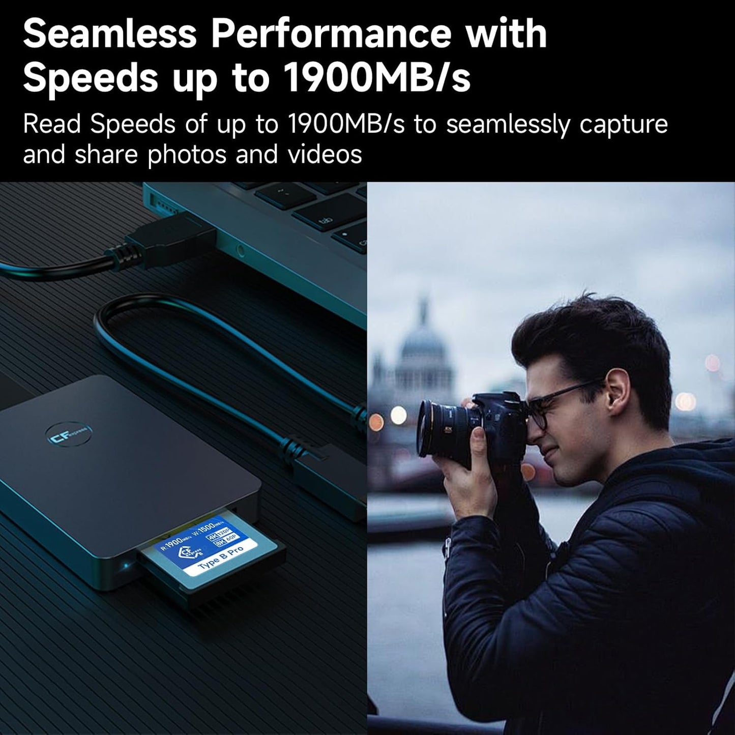 High Speed 980GB CFexpress Type B Memory Card 1900MB/s Read & 1500MB/s Write for 8K60P/4K120P Video Recording Compatible with Nikon Canon panasonic Fujifilm Camera