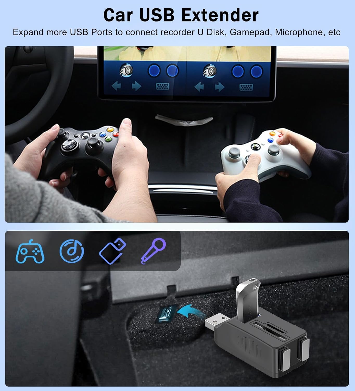 VIENON 5-Port USB 3.0 Hub with SD TF Card Reader, USB Extender Adapter with Memory SD/Micro SD Card Reader, USB 3.0/2.0 Ports, Portable USB Splitter for Laptop,PC, Camera, Flash Driver, HDD, Dash Cam