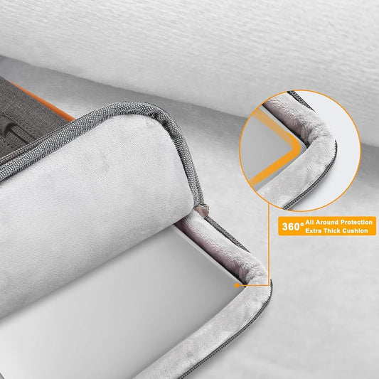 MOSISO 360 Protective Laptop Case 16 inch, 15-15.6 inch Laptop Sleeve Compatible with MacBook Pro 16, HP, Acer, Dell, Lenovo, ASUS, Side Open Carrying Case with 4 Zipper Pockets&Handle, Taupe Gray