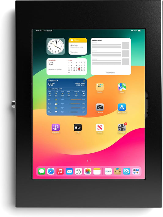 TABcare Locking Anti-Theft Metal Case for iPad Pro 13" for Kiosk, POS, Store, Show Display, Time Clock (Black, iPad Pro 13)