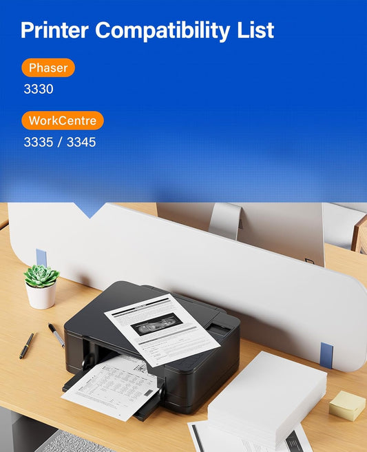 101R00555 Drum Unit (Not Toner) WorkCentre 3335 3345 Phaser 3330 Image-Drum High Capacity Black 1-Pack Replacement Compatible for Xerox WorkCentre 3335 3345 Phaser 3330 Laser Printer All-in-One Copier