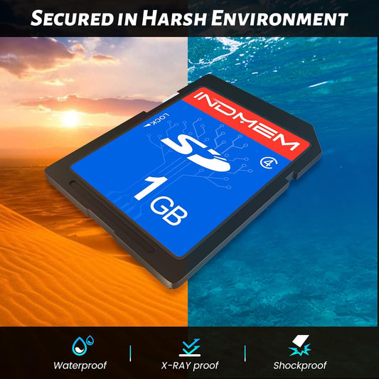 INDMEM SD Card 1GB, 6 Packs Class 4 1GB Flash Memory Card MLC Standard Secure Digital Cards Camera Card
