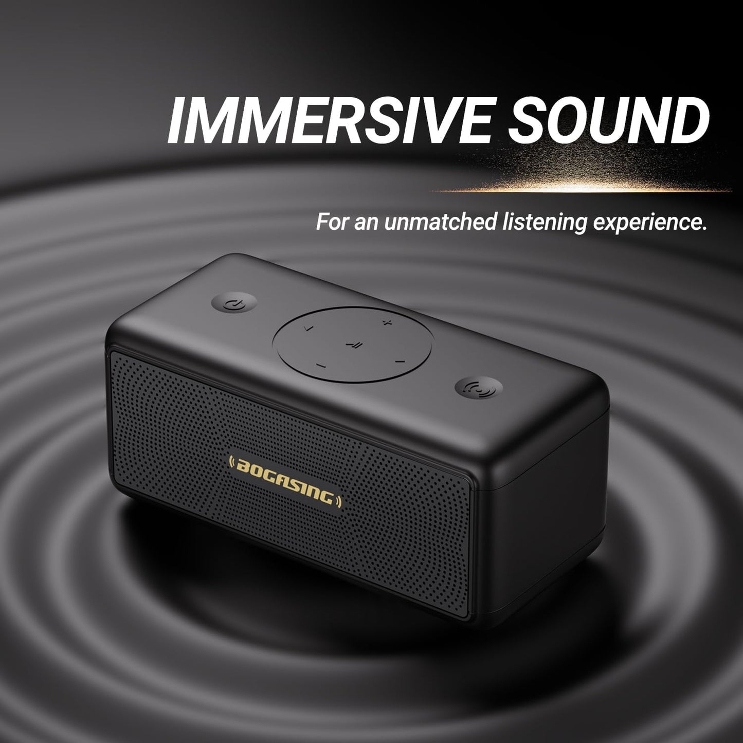 BOGASING Bluetooth Speakers, M5 Portable Wireless Speaker with 40W Loud Stereo Sound & Punchy Bass, 30H Playtime, IPX7 Waterproof, Bluetooth 5.3, EQ, TWS, TF-Card, AUX, USB, for Outdoor Home (Black)