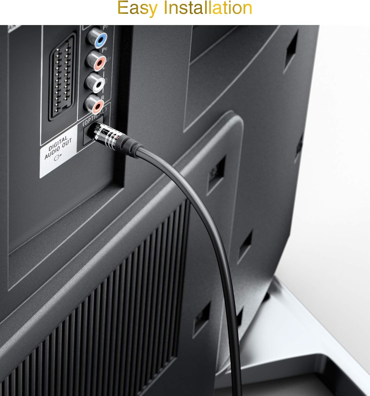 BlueRigger Digital Optical Audio Toslink Cable (1.5FT, Fiber Optic, Aluminum Shell, 24K Gold-Plated) - Compatible with Home Theatre, Sound Bar, TV, Xbox, PlayStation PS4 – Premium Series