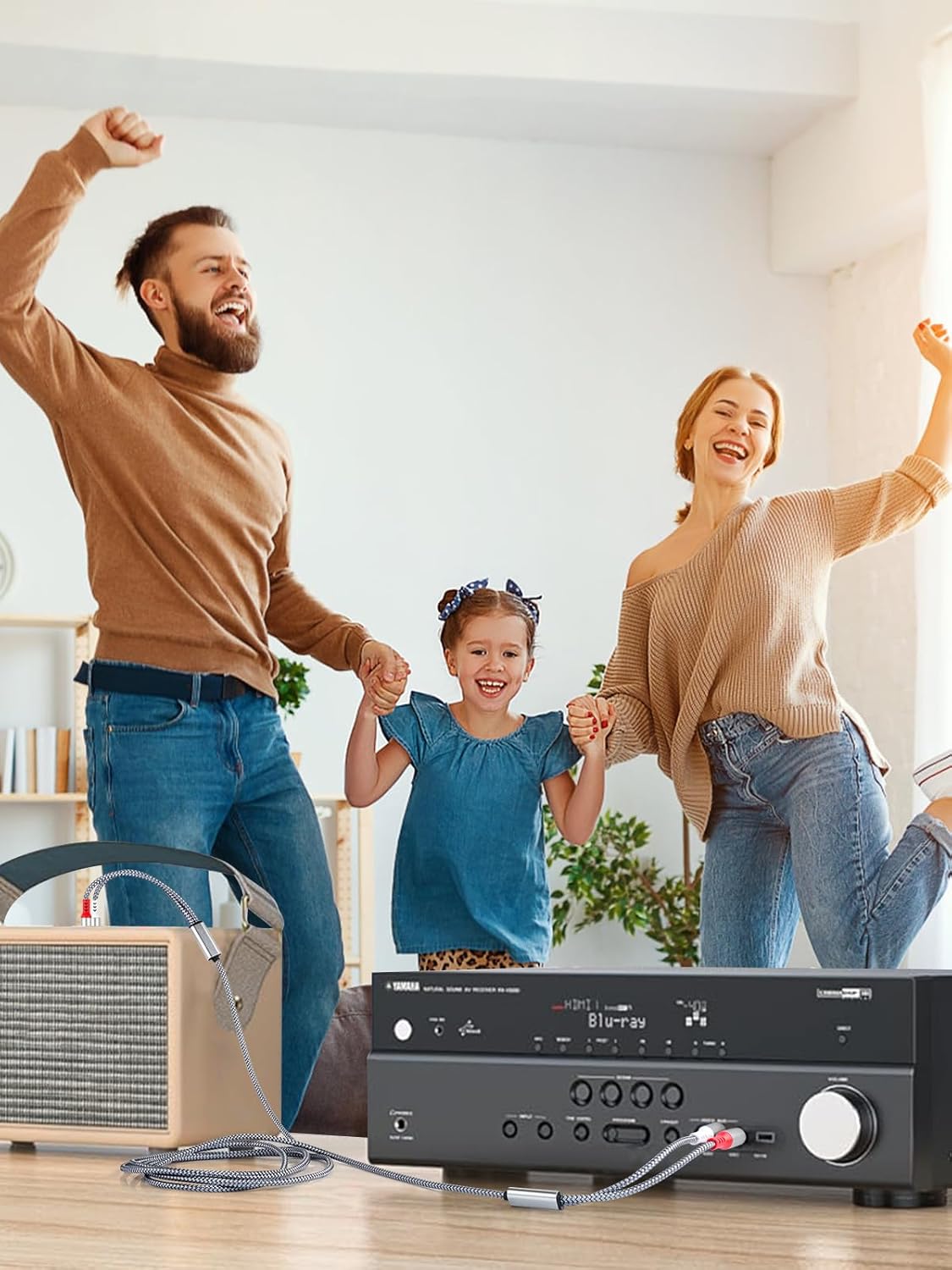 2 Pack 2RCA to 2RCA Cable 2 RCA Male Hi-Fi Systems Audio Stereo Subwoofer Cable Nylon-Braided Auxiliary Audio Cord for Home Theater HDTV Amplifiers Hi-Fi Systems Speakers and etc 6.6Ft Silver