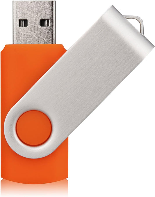 100 Pack USB 2.0 Flash Drives - 8GB Memory Stick Bulk - Orange
