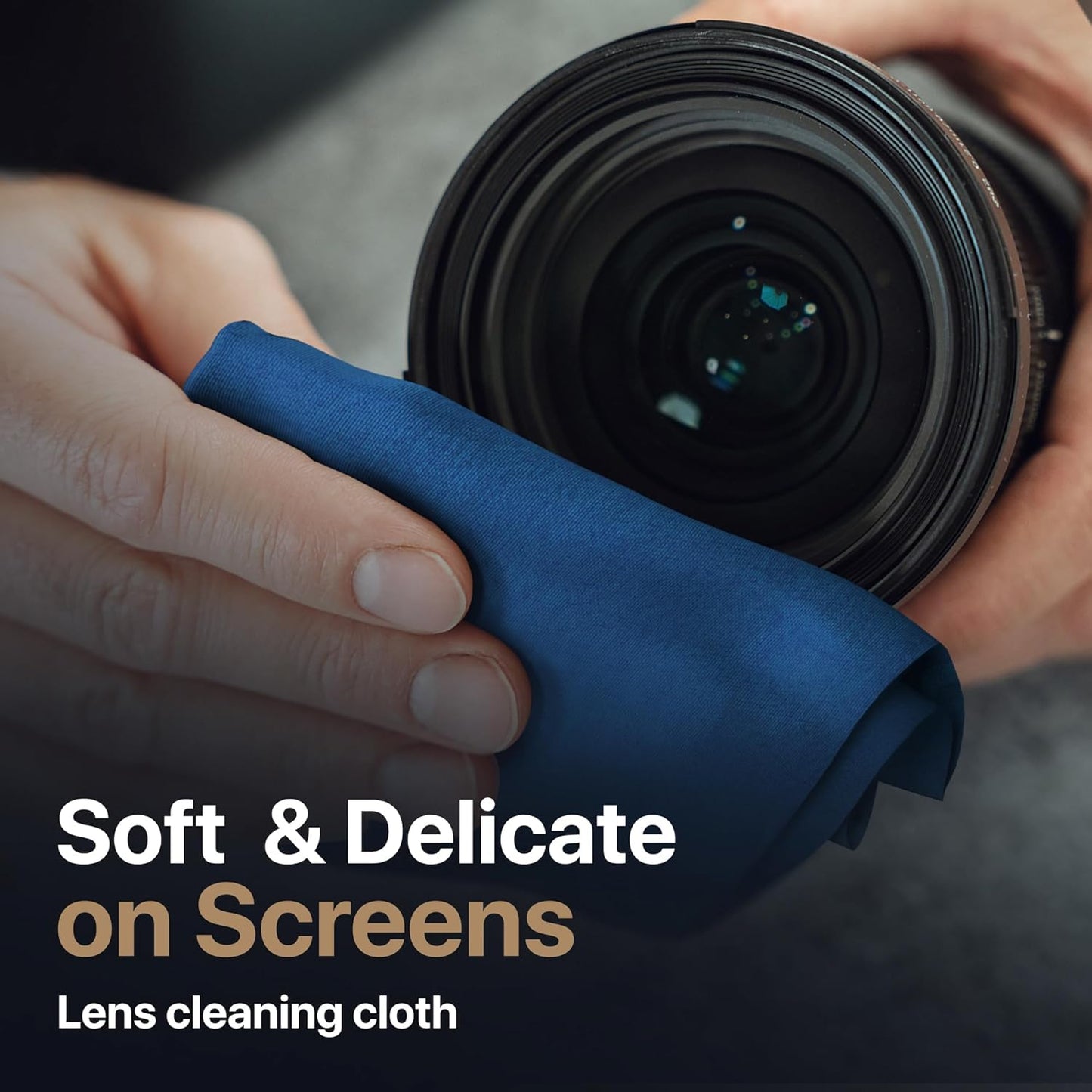 Kuzy Premium Microfiber MacBook Screen Cleaner and Keyboard Protector - Anti-Imprint Laptop Cleaning Cloth for MacBook Pro 16" and MacBook Air 15", Scratch-Free, 13 x 8.5 inches, 1 Pack - Navy Blue