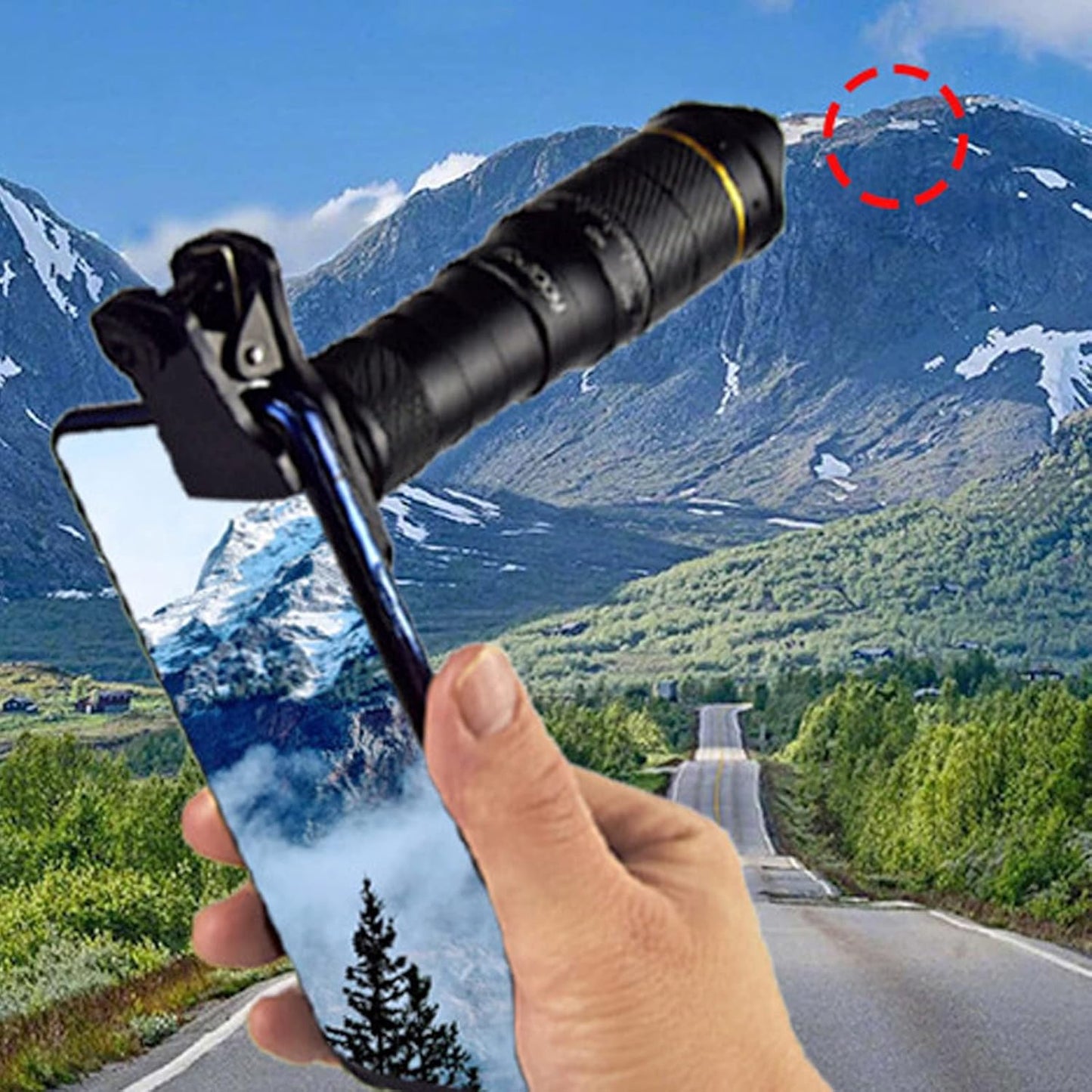 Portable 32X Phone Camera Lens HD Zoom Lens Clip On, Double Adjustment Eyepiece System, Large Aperture Objective Lens, Multiple Use Modes, Widely Applicable for Photo Video