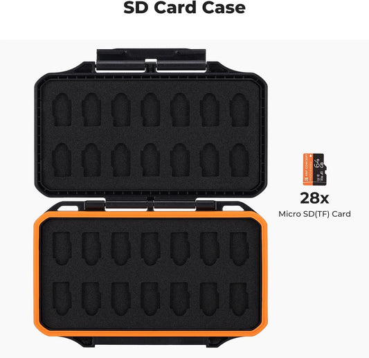 K&F Concept 28 Slot SD Card Case, Water-Resistant Anti-Shock/Dust SD/TF Card Holder/Organizer