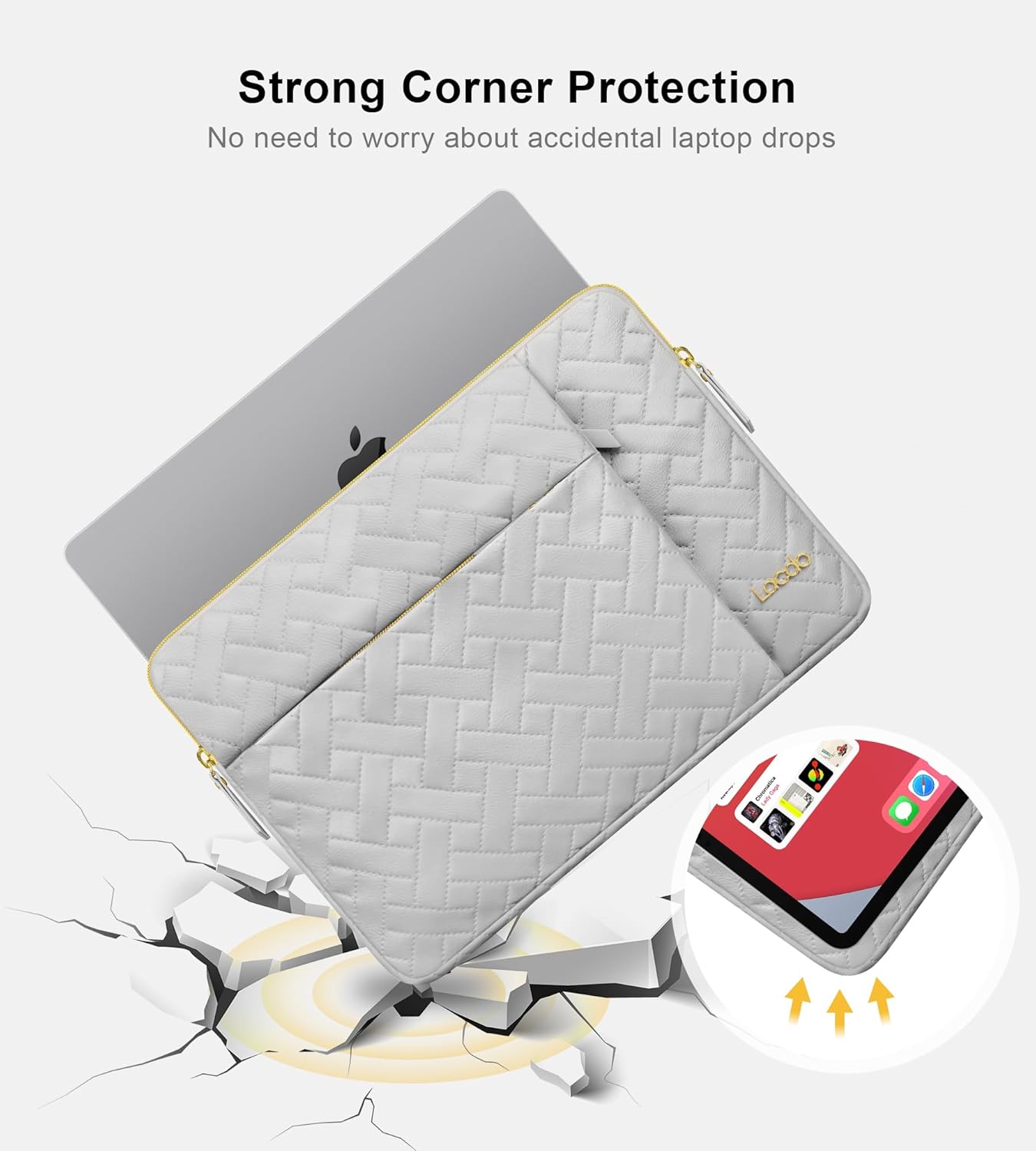 Lacdo 13 Inch Laptop Sleeve Case for 13 inch New MacBook Air M4 A3240 2025, M3 A3113, M2 A2681, M1 A2337 A2179 A1932 2024-2018 | 13" MacBook Pro M2/M1 A2338 A2251 A2289 Computer Bag, Space Gray